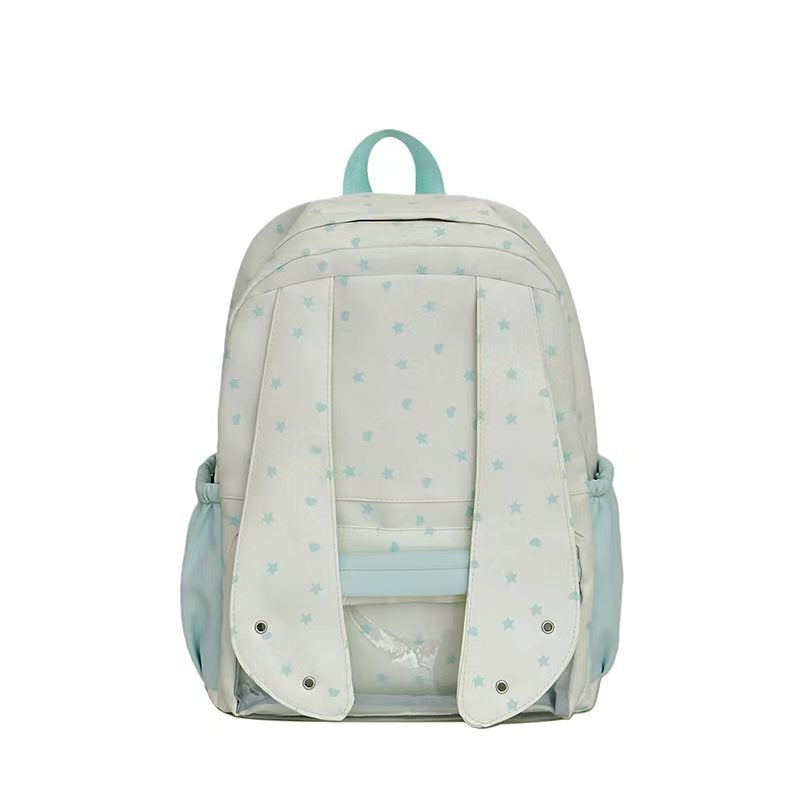 Backpack with Loving Bunny Design and Transparent Compartments Kalsten