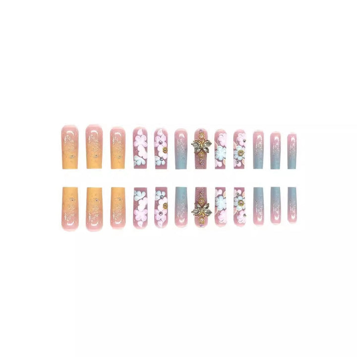 Floral 3D Press-On Nail and Toe Set Kalsten