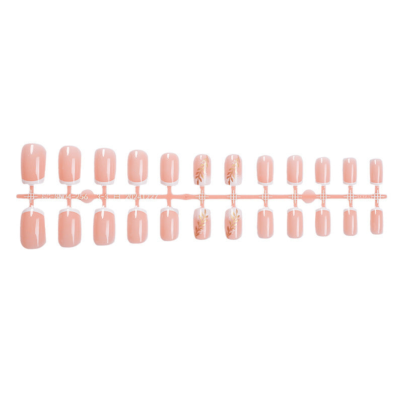 Elegant Press-On Nail Set with Floral Accent Design Kalsten