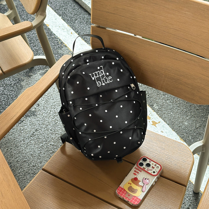 Polka Dot Patterned Travel Backpack