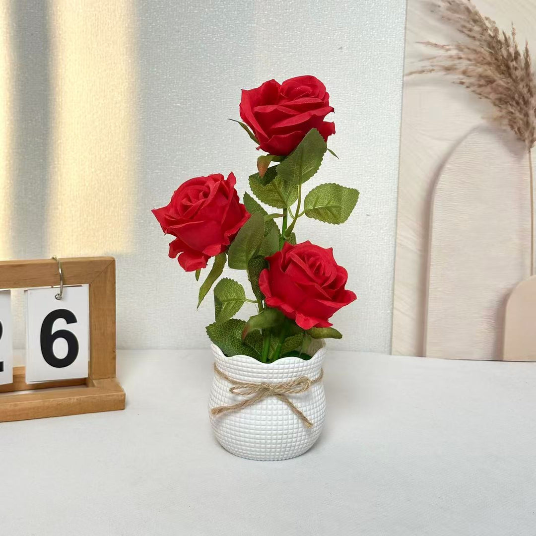 Elegant Faux Floral Rose Arrangement for Home Decor