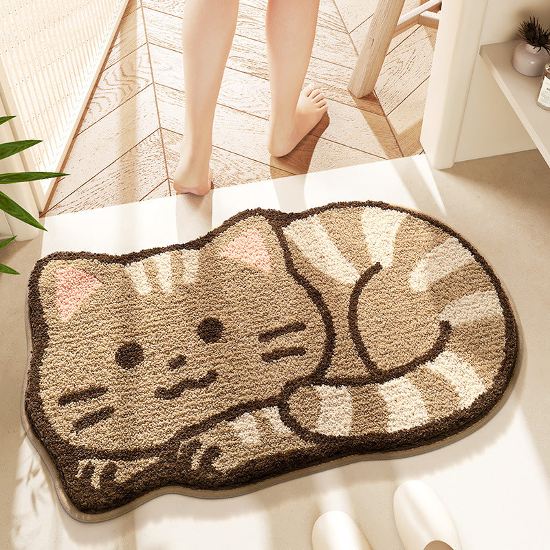 Cute Cat-Themed Bath Mat Kalsten