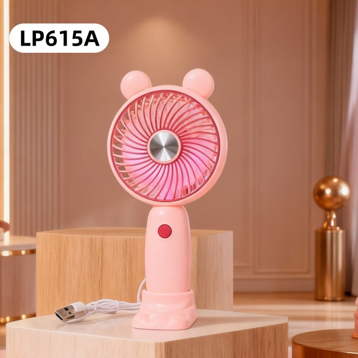 Women's Portable Handheld Swing Fan with LED Lighting Kalsten