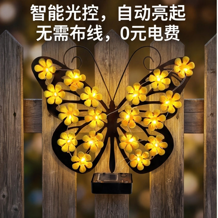 Decorative Metal Bee Wall Light With Integrated Fairy LED String And Solar Power Module Kalsten