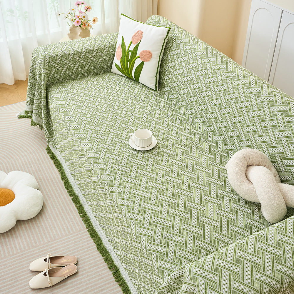 Textured Woven Sofa Throw Blanket