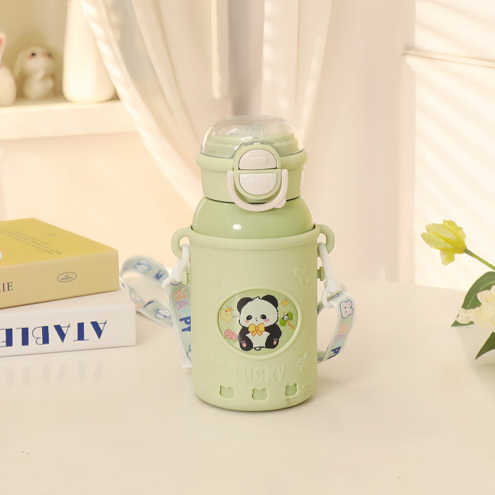 Insulated water bottle with carrying strap and cute panda design Kalsten