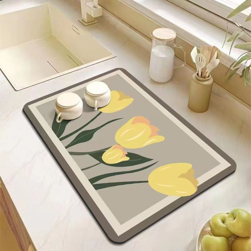 Decorative Floral Kitchen Mat