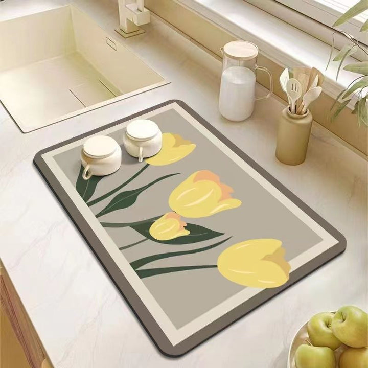 Decorative Floral Kitchen Mat