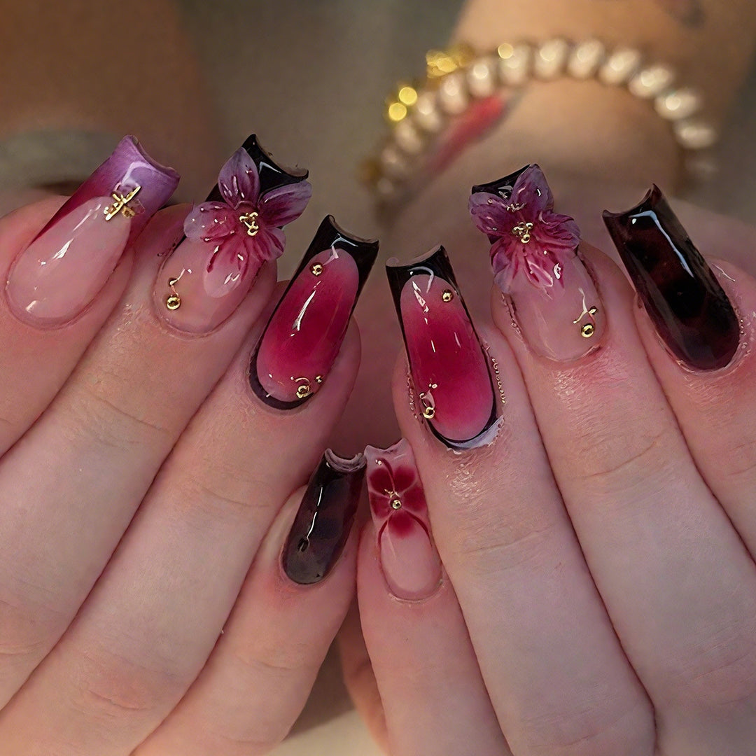 Floral-Inspired Elegant Press-On Nail Set Kalsten