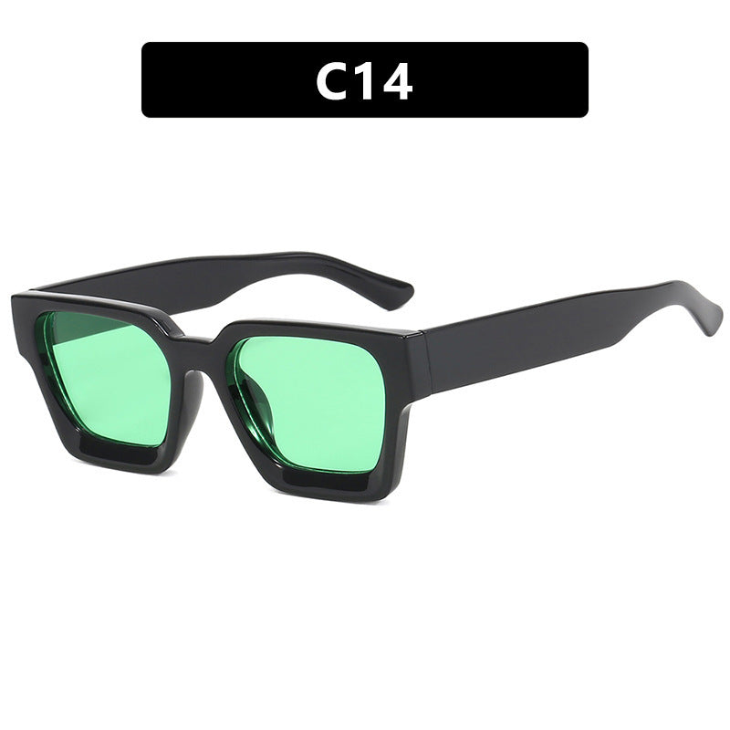 Ladies fashionable square sunglasses with yellow lenses Kalsten