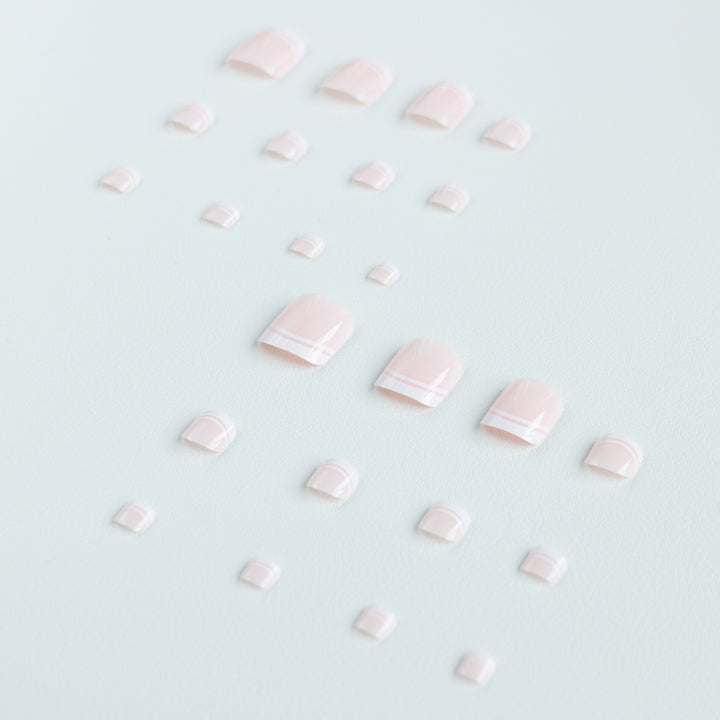 Stylish French Tip Pedicure Nail Art