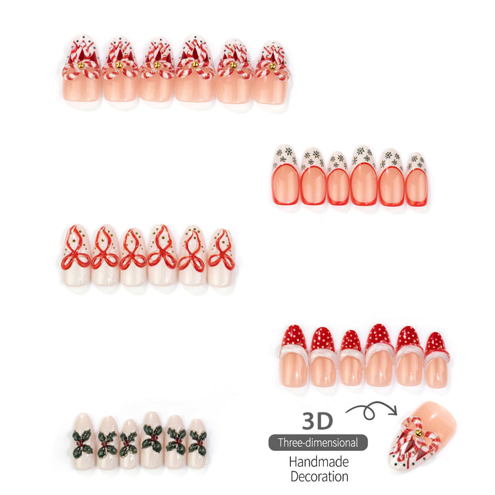 Decorative Holiday-Themed Press-On Nail Art Set