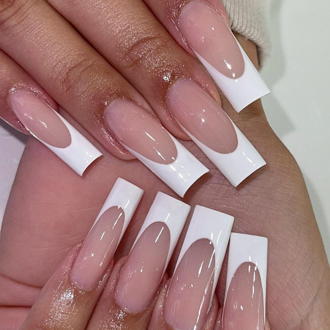 Elegant French Tip Acrylic Nail Extensions Kalsten 1789713347