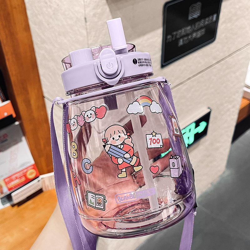 Women Glass Drinking Bottle with Secure Lid Kalsten