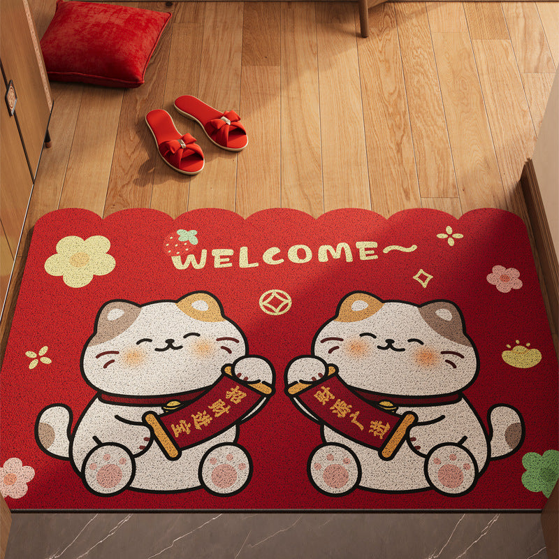 Cute Cartoon Cat Welcome Mat