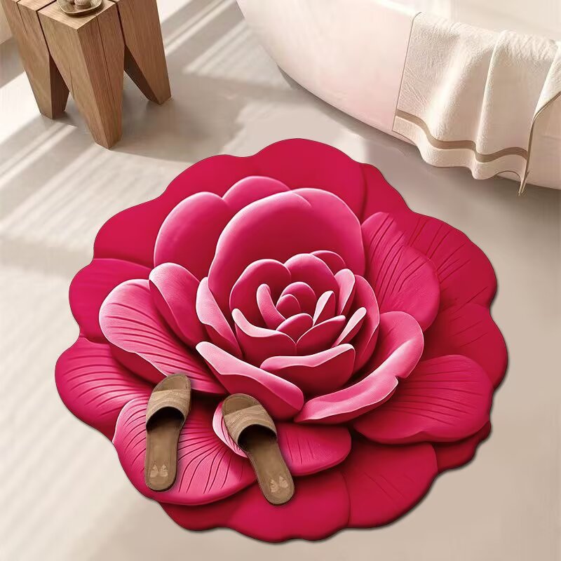 Artistic Floral Bath Mat