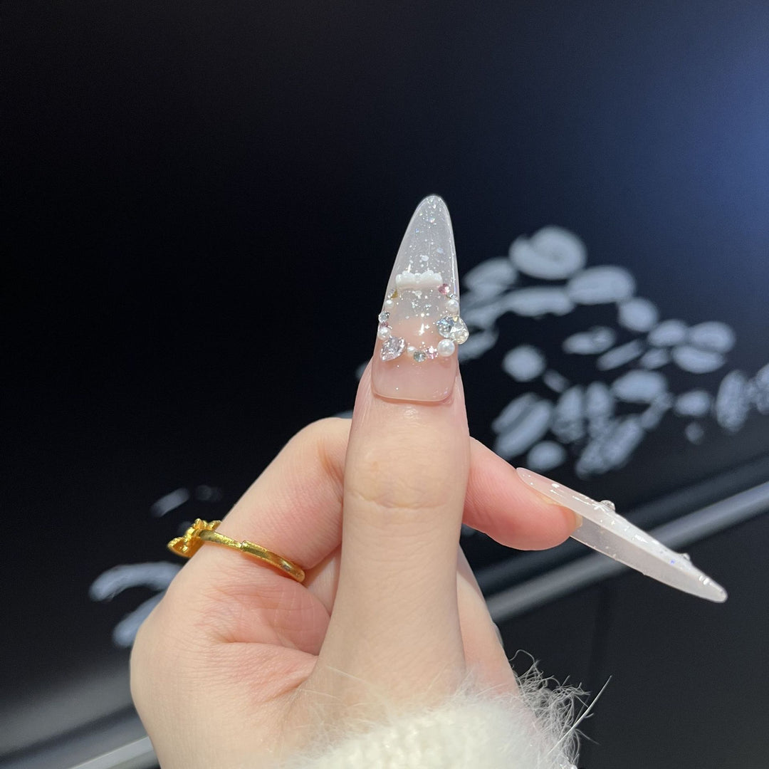 Decorative Gemstone Press-On Nail Tips Kalsten