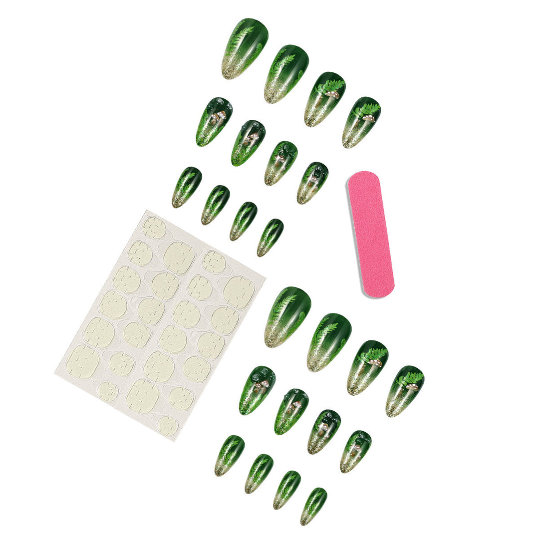 Glamorous artificial nail set with elegant glitter and design accents Kalsten