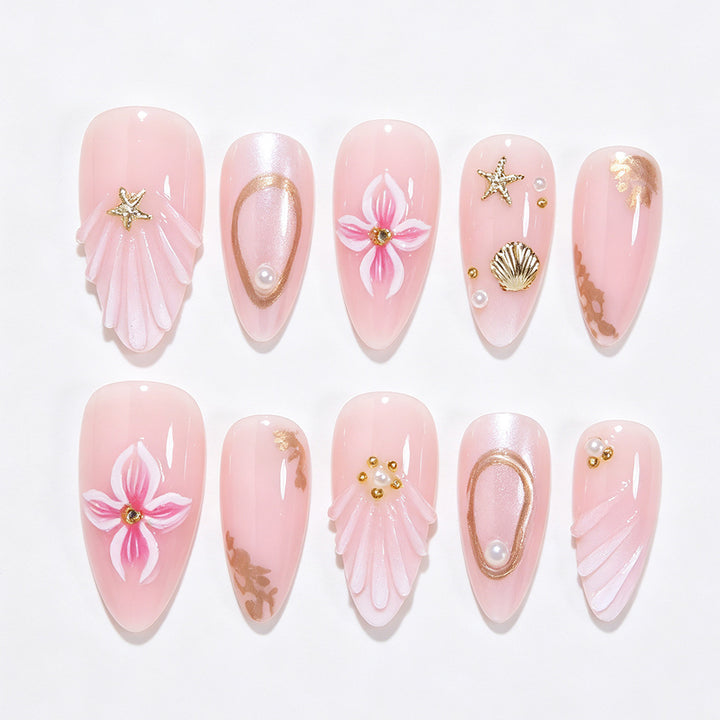 Decorative Sea-Themed Press-On Nails Kalsten