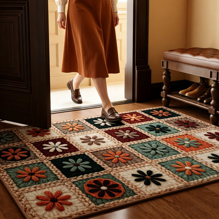 Floral Patterned Welcome Mat