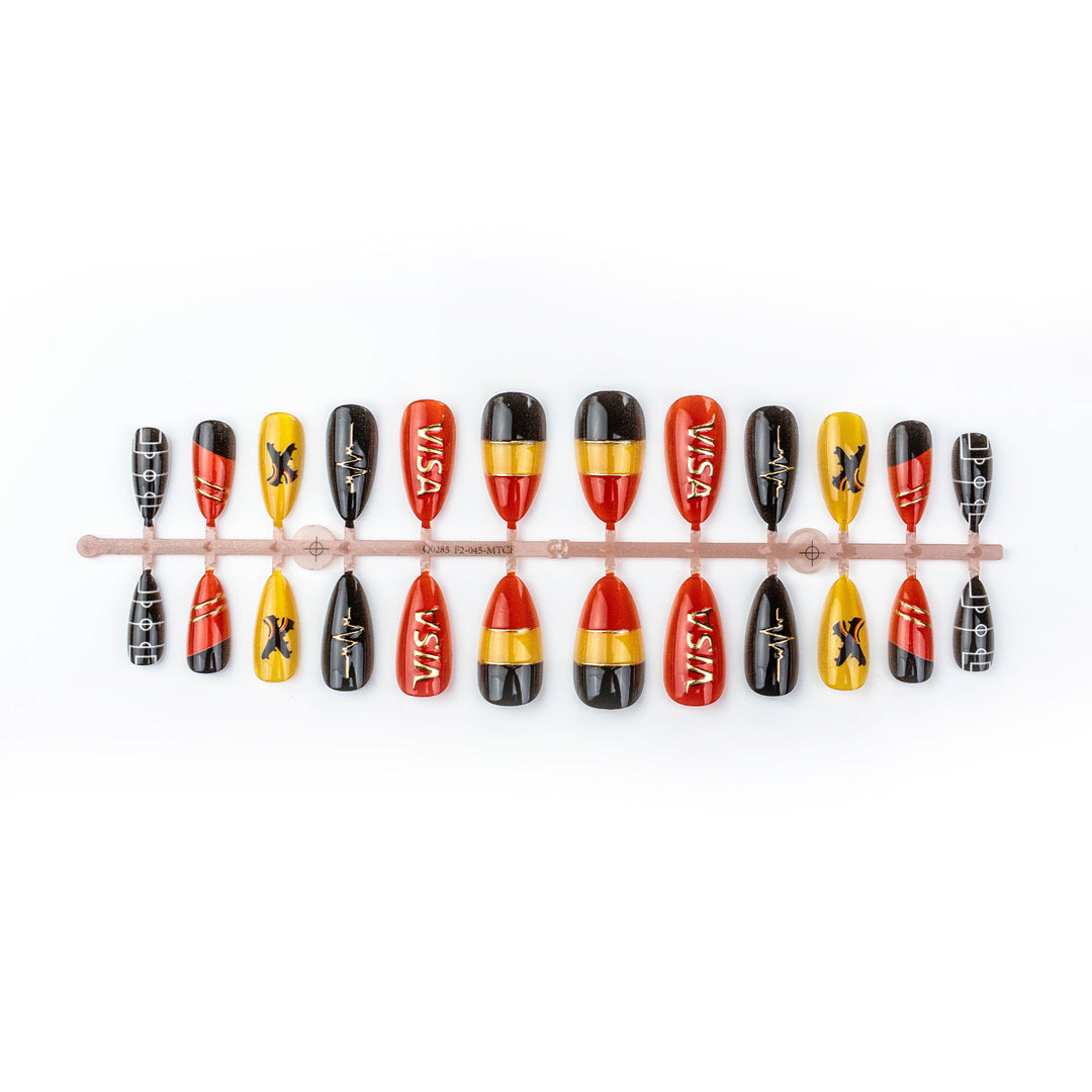 Sports-Themed Press-On Nail Art Set