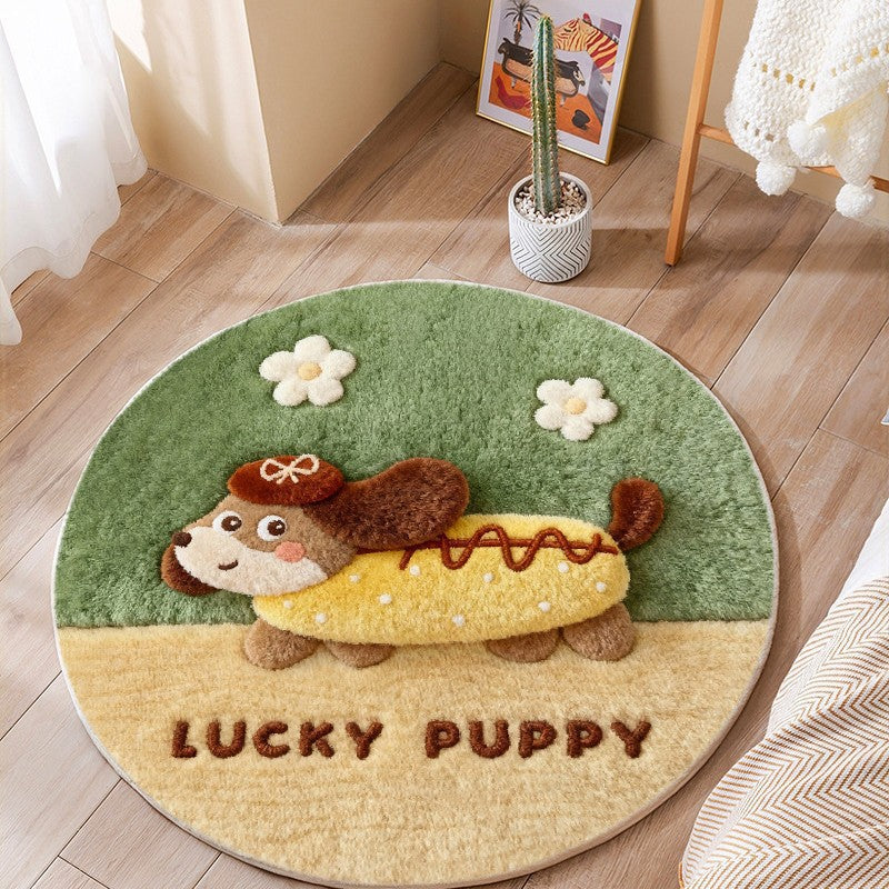 Cat-Themed Round Area Rug
