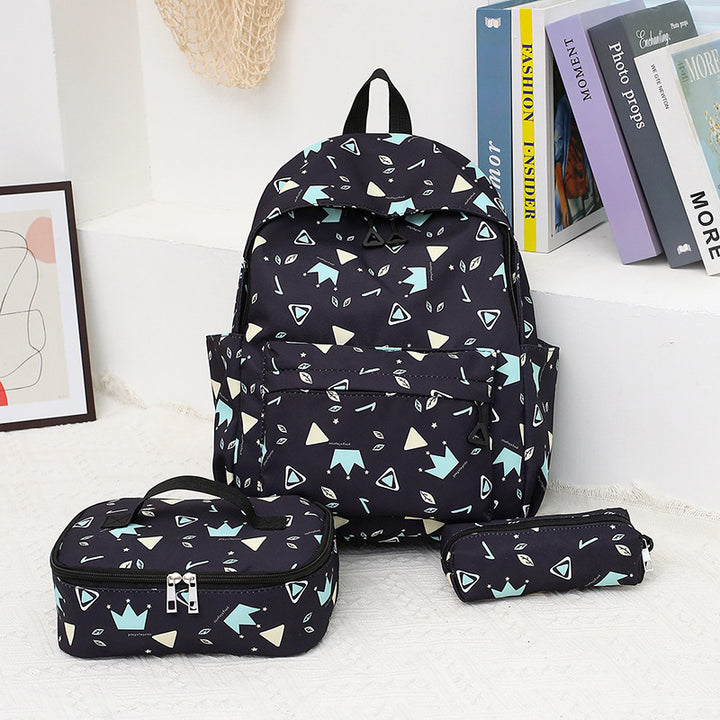 Stylish backpack with separate lunch container and pencil case Kalsten