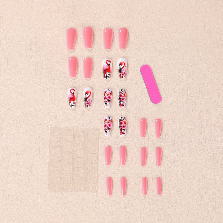 Nail Art Set with colorful flamingo and flower patterns Kalsten