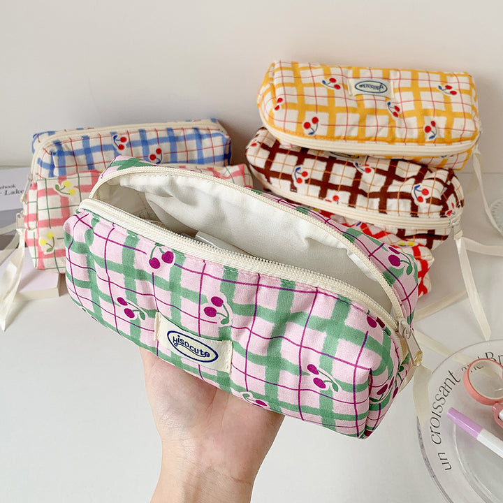 Fashionable Plaid Pencil Case Kalsten