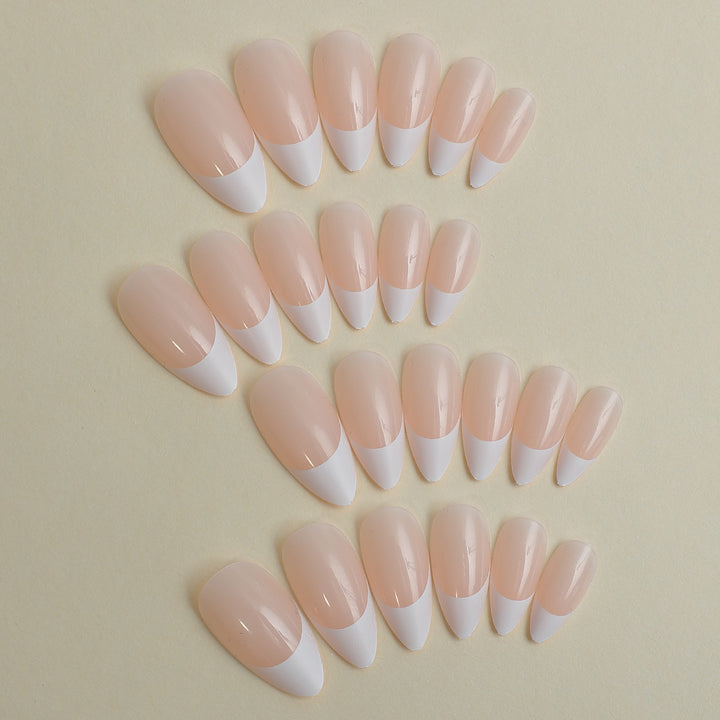 Elegant Stiletto French Tip Press-On Nails Kalsten