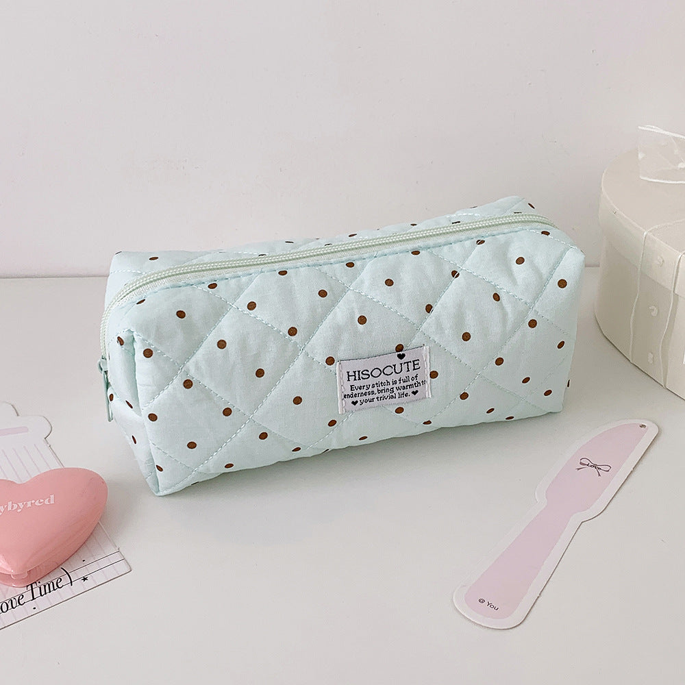 Quilted Cosmetic Pencil Case
