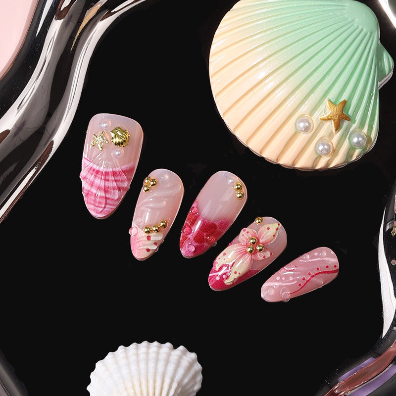 Shell-Inspired Decorative Press-On Nails Kalsten