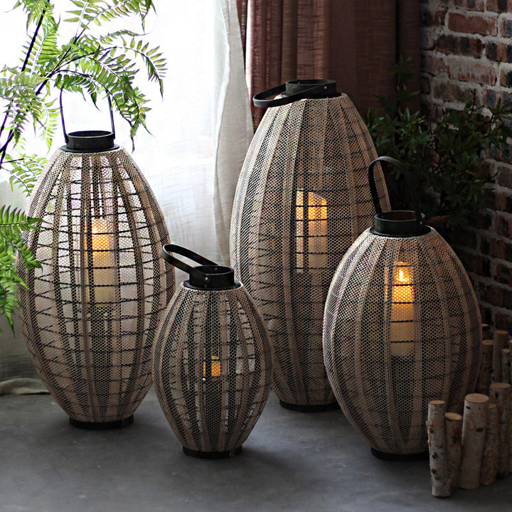 Elegant lantern with metal grid Kalsten