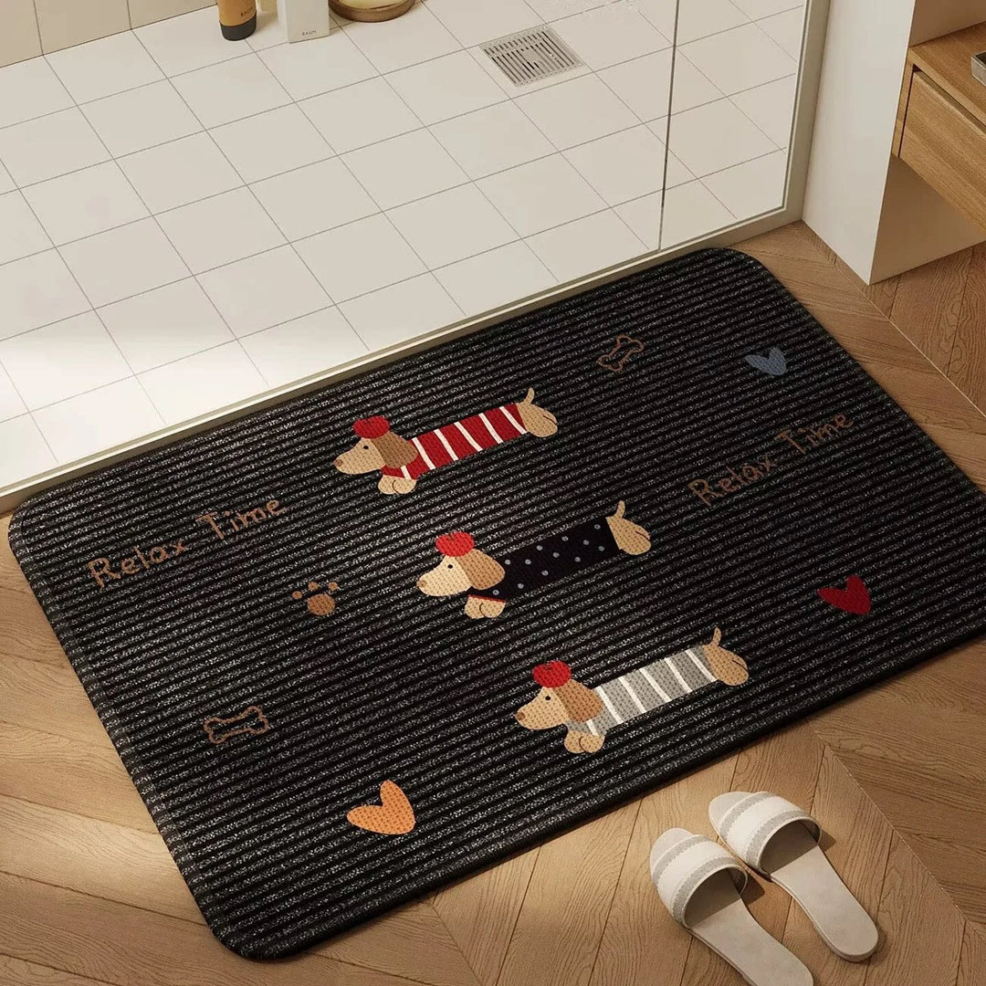 Playful Dog-Themed Bath Mat Kalsten