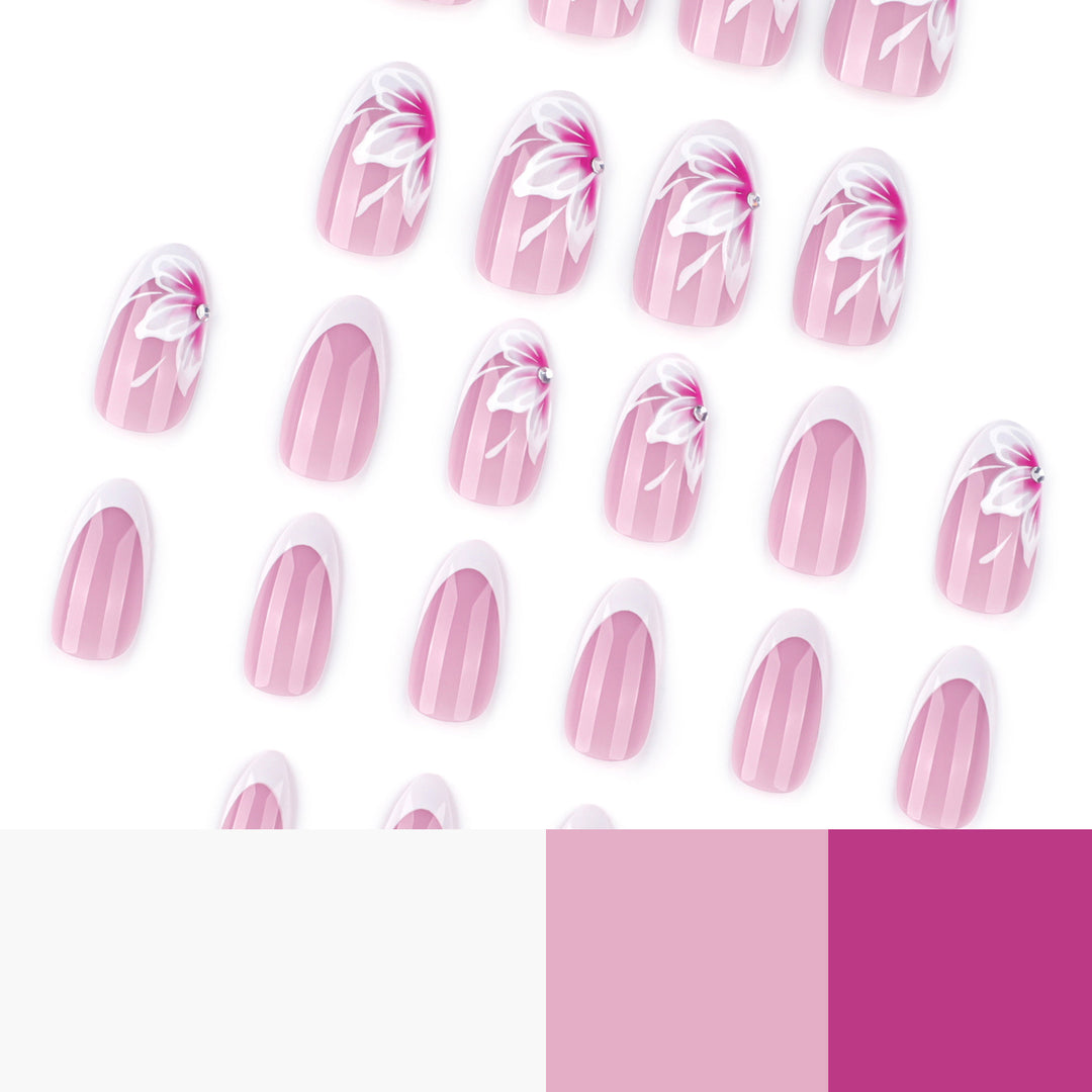 Elegant artificial nails with floral decorations Kalsten