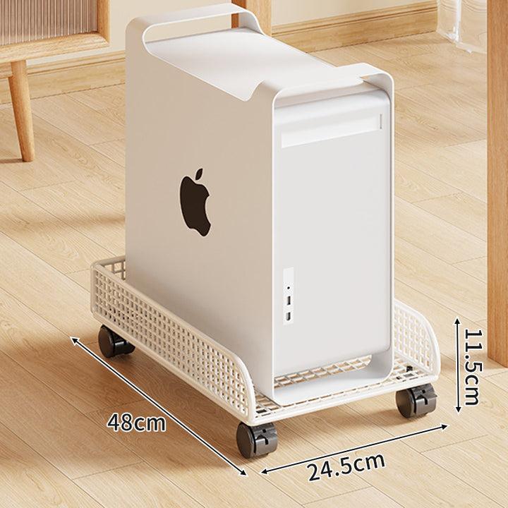 Rolling Mesh CPU Tower Stand with Locking Casters