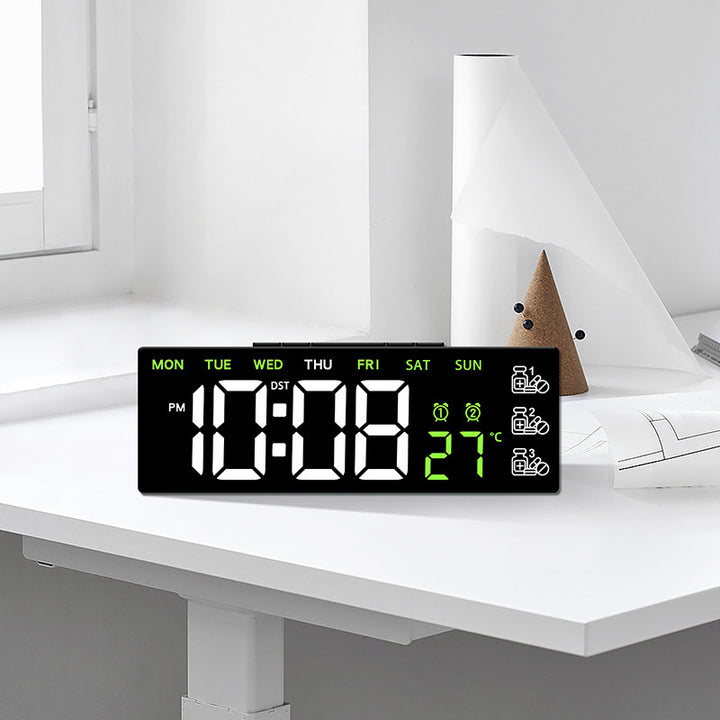 Digital LED desk clock with temperature and day of the week display Kalsten