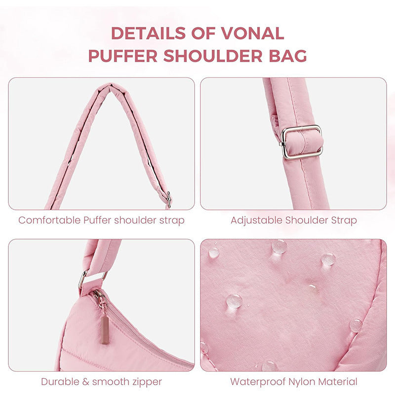 Fashionable shoulder bag with padded shoulder strap and multiple compartments Kalsten