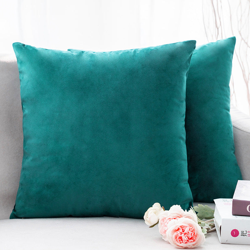 Ultra-Soft Velvet Square Decorative Pillow Cover with Minky Back and Invisible Zipper
