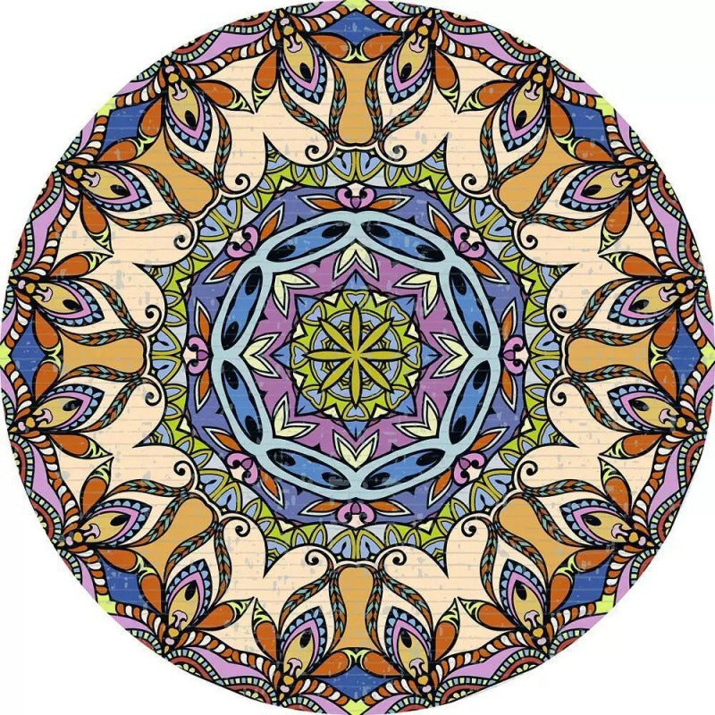 Circular Vintage Floral Area Rug Kalsten