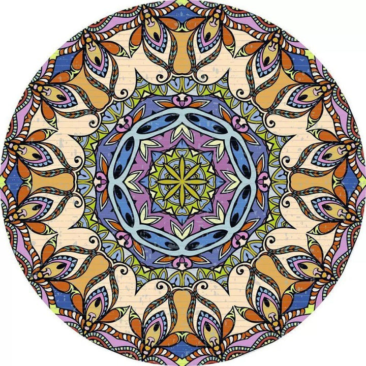 Circular Vintage Floral Area Rug Kalsten