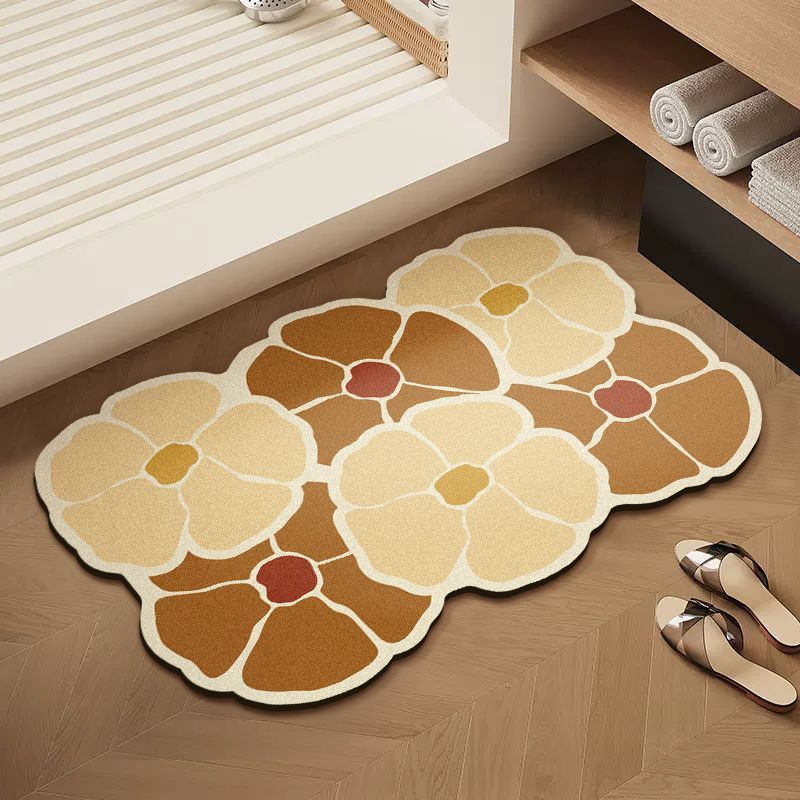 Floral Patterned Soft Bath Mat