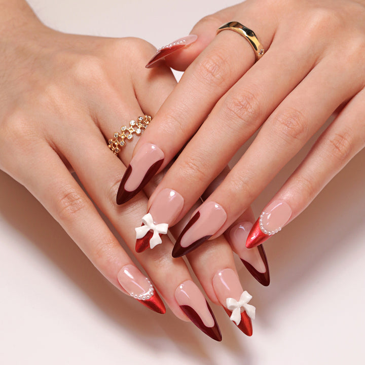 Artificial acrylic nails with detailed floral accents Kalsten