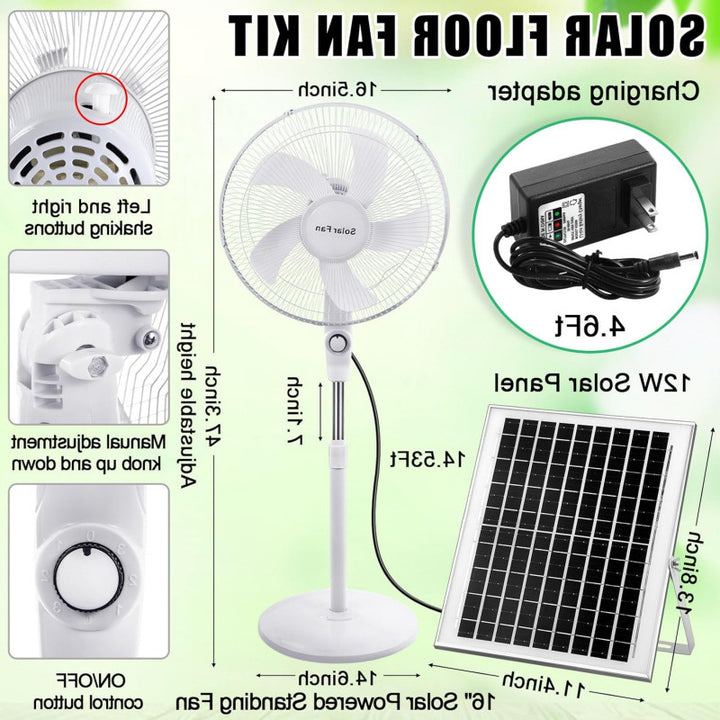 Unisex Solar-powered Stand Fan Kalsten