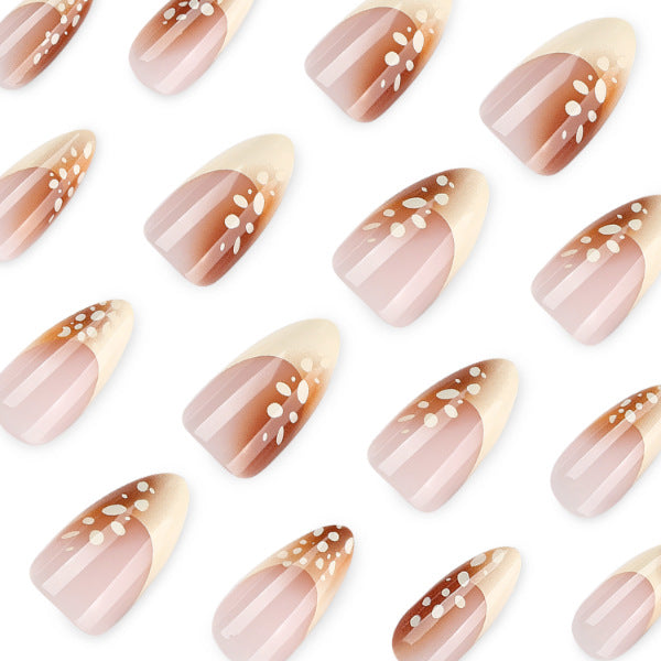 Elegant artificial nails with trendy ombre design and creative accents Kalsten