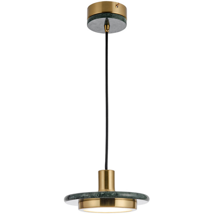 Elegant Marble and Brass Pendant Light