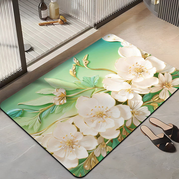 Floral-Themed Plush Bath Mat Kalsten