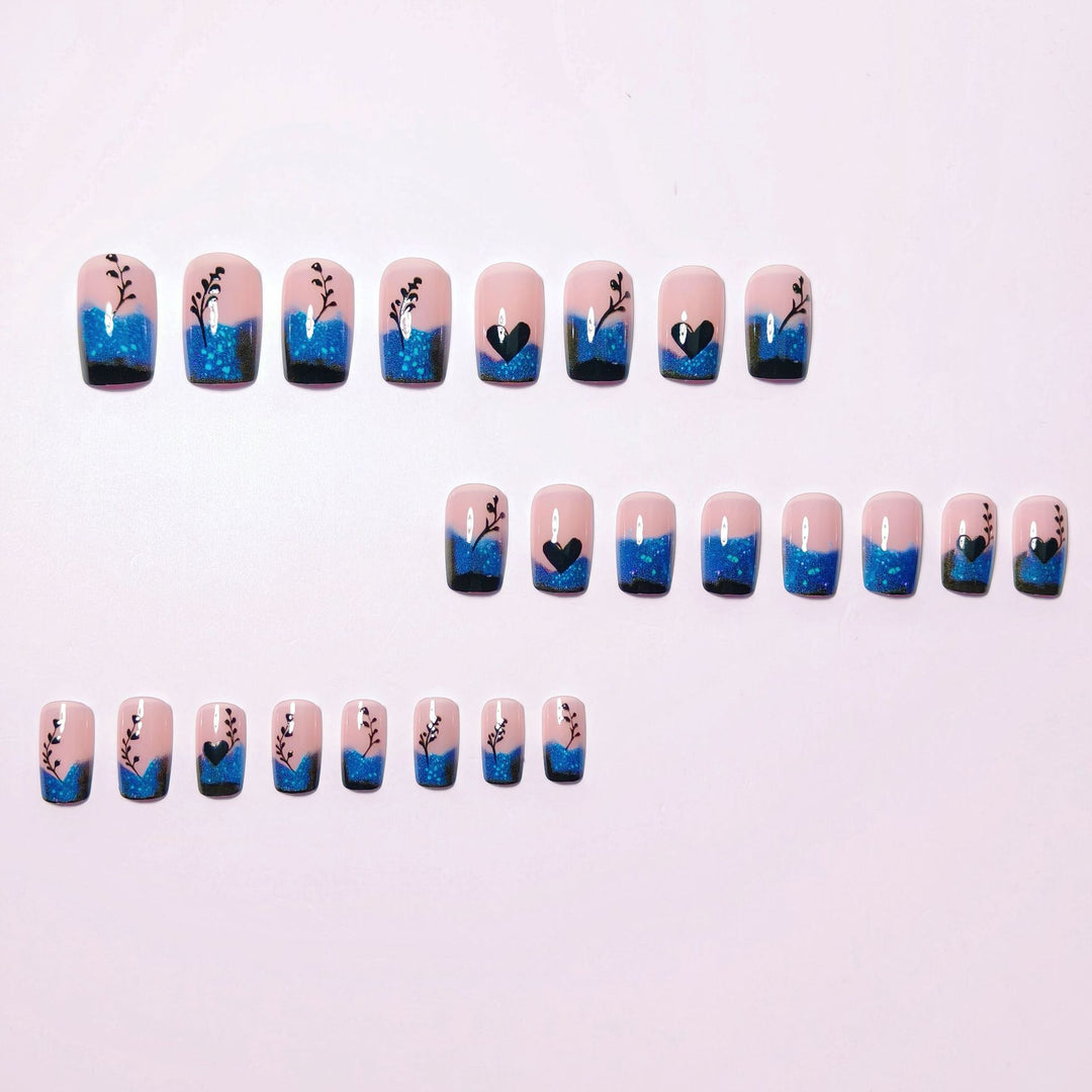 Glamorous Artificial Nails with Shimmering Ombre Design Kalsten