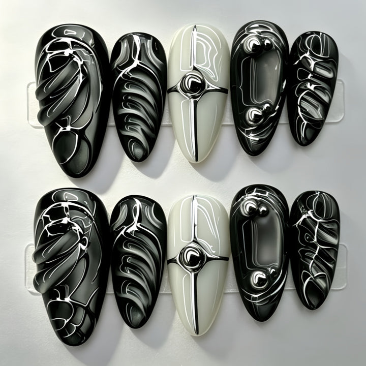 Artificial nails with futuristic design Kalsten