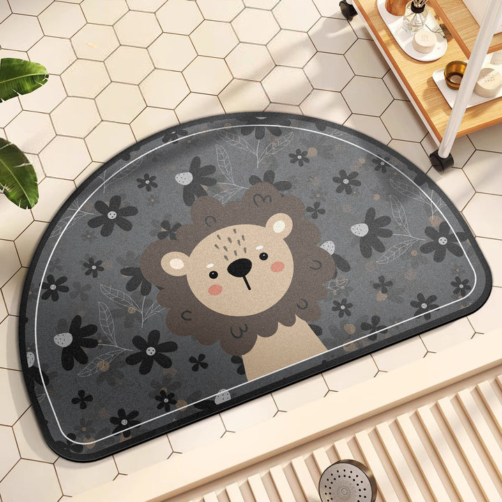 Playful Giraffe Themed Bath Mat